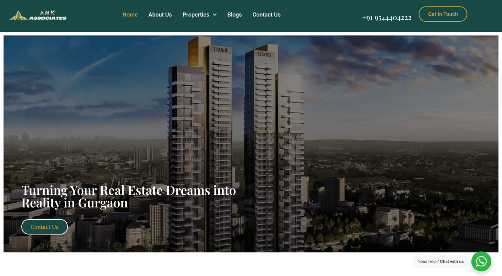 Ank Estates real estate consultancy website in Gurugram Haryana