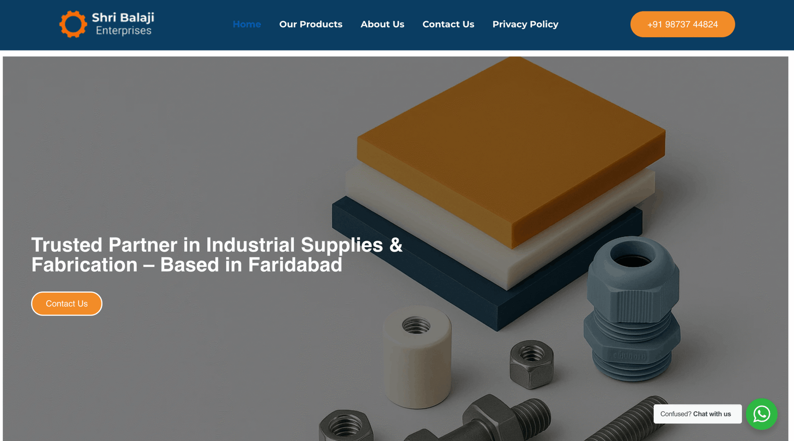 Shri Balaji Enterprises industrial supply and fabrication website in Faridabad