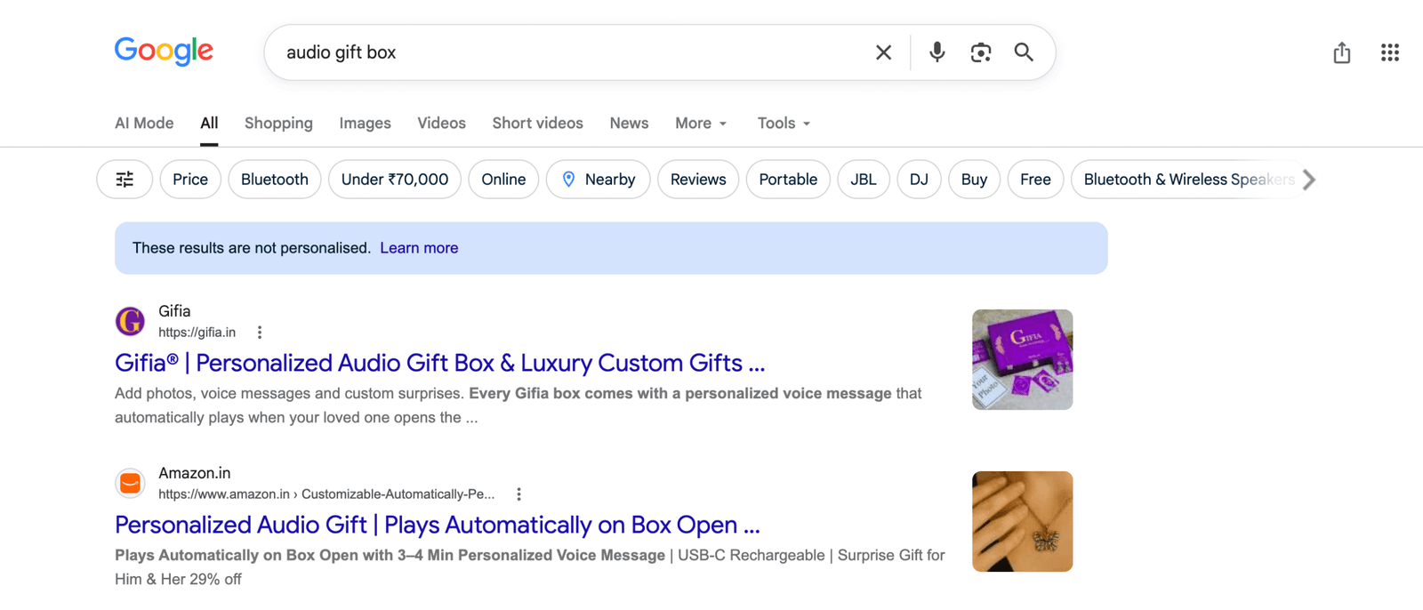 Gifia E-commerce SEO Campaign Showcase